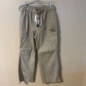 Sincerely Jules Tan Cargo Pants with Elastic Waistband
